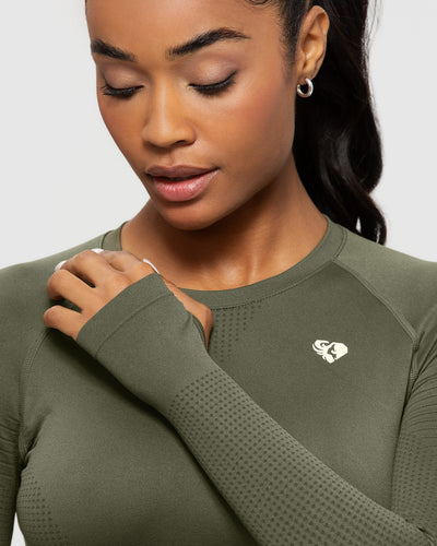 Dri fit long sales sleeve crop top