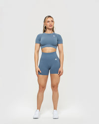 Power Seamless Shorts | Smoke Blue