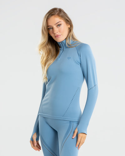 Renew Seamless Long Sleeve Top - Pacific Blue