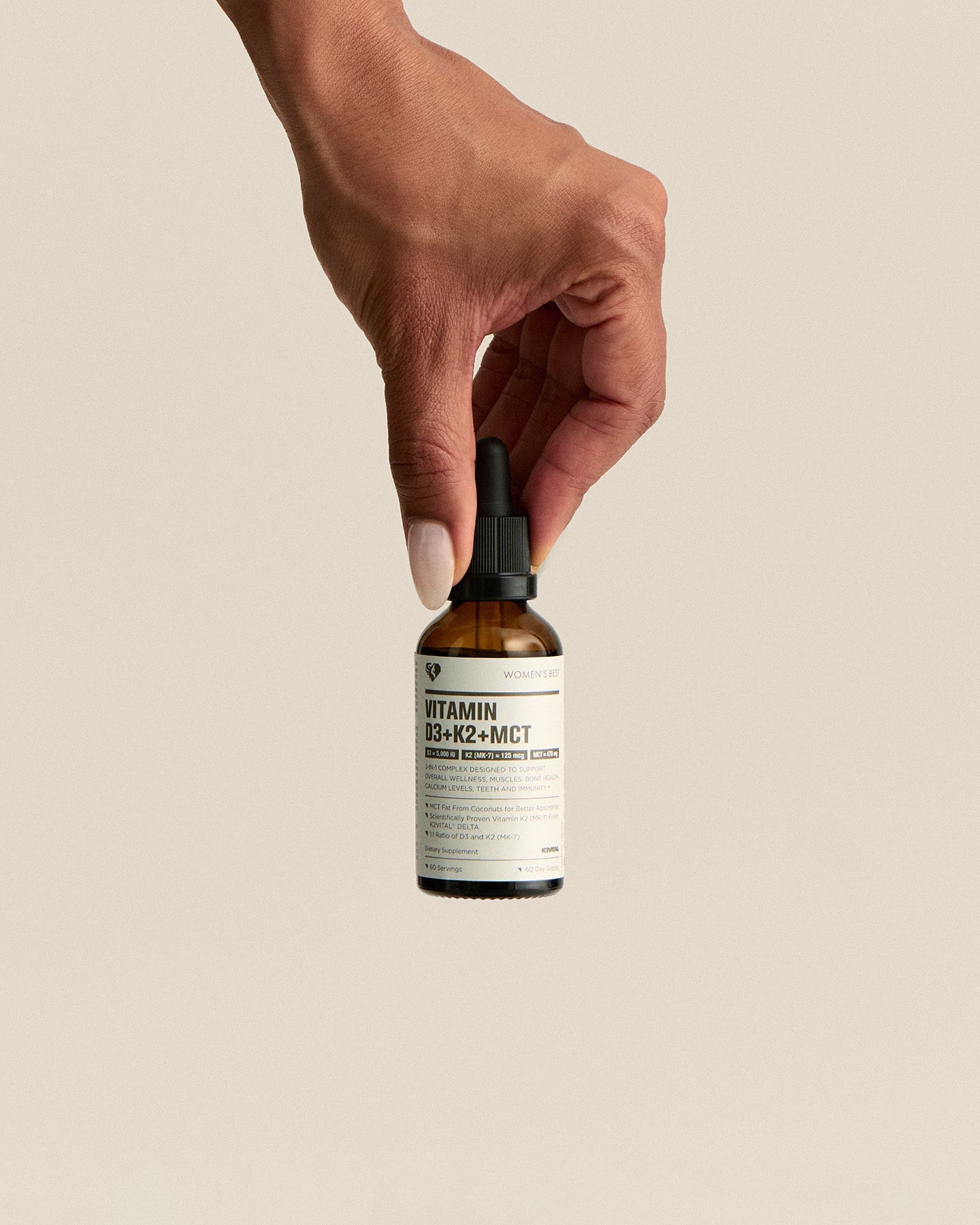 Vitamin D3 + K2 + MCT Liquid Drops (5,000IU)