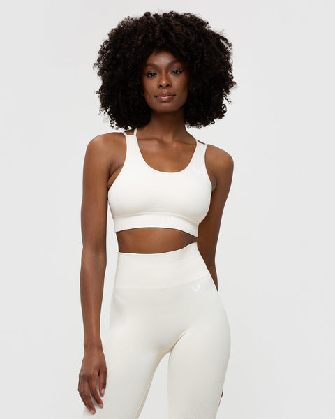 Power Seamless Sports Bra - Off White