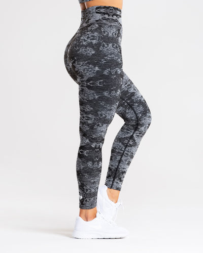 Women's Blue Camouflage Nylon Activewear Legging