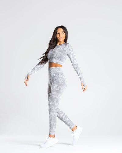 Grey camo top crop top