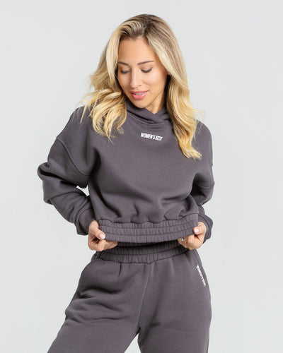 Charcoal cropped hoodie store