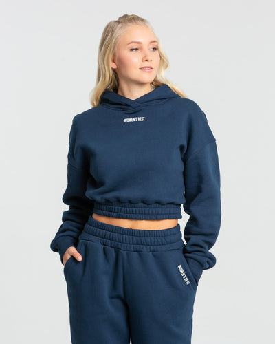 Navy cropped hoodie hotsell