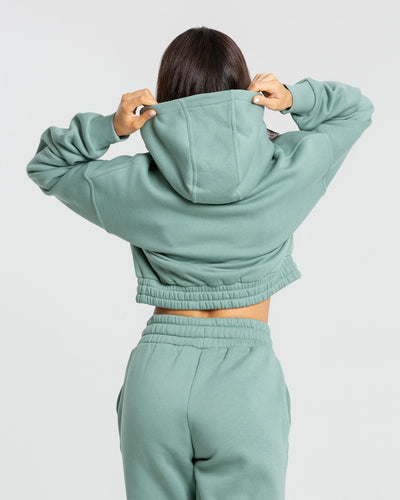 Comfort Cropped Hoodie Pastel Green