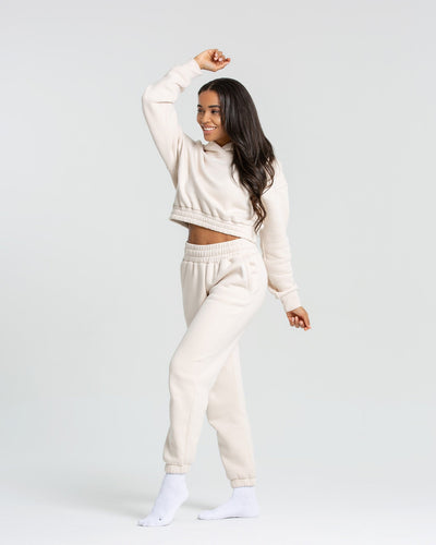 Comfort Cropped Hoodie Sand