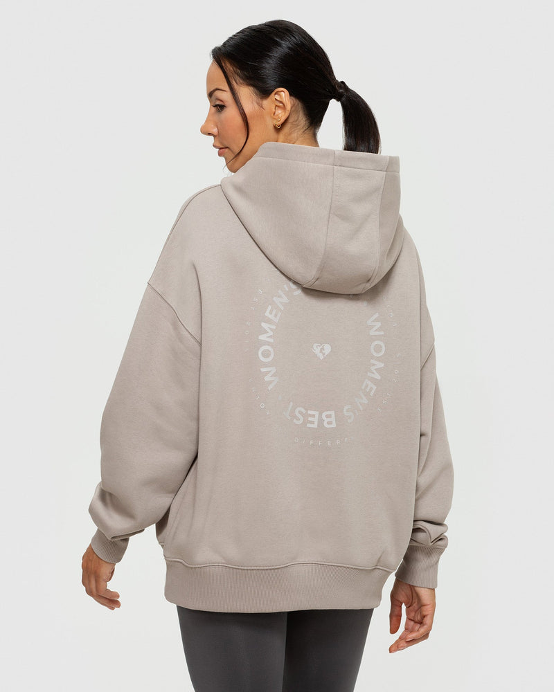 Beige top oversized hoodie