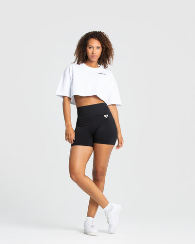 Comfort Oversized Cropped Short Sleeve T-Shirt - White