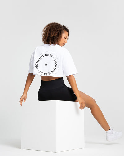 Comfort Oversized Cropped Short Sleeve T Shirt White Women s Best