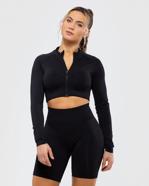 Define Seamless Crop Jacket | Black