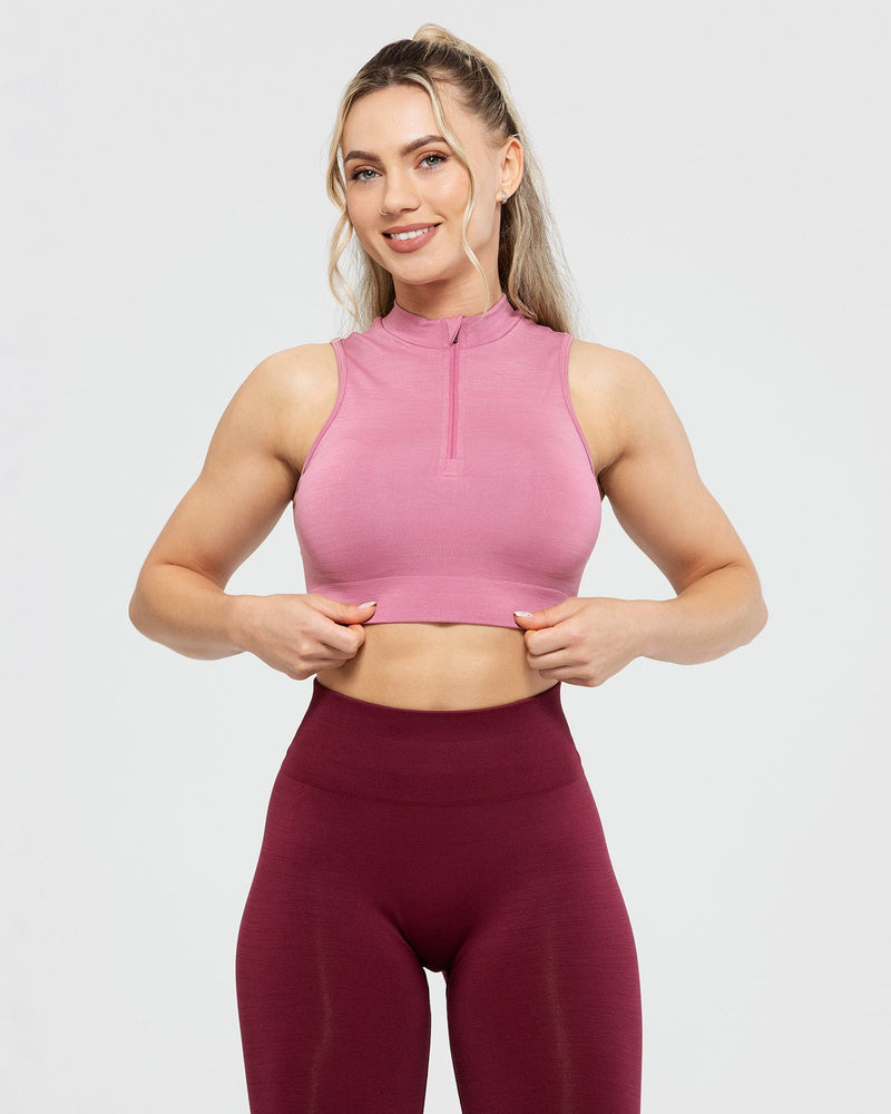 Women Pink Polo Crop Top With Yoga Pants