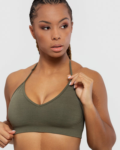 Define Seamless Halter Neck Bra | Clay