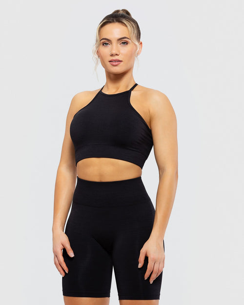 Define Seamless High Neck Bra | Black