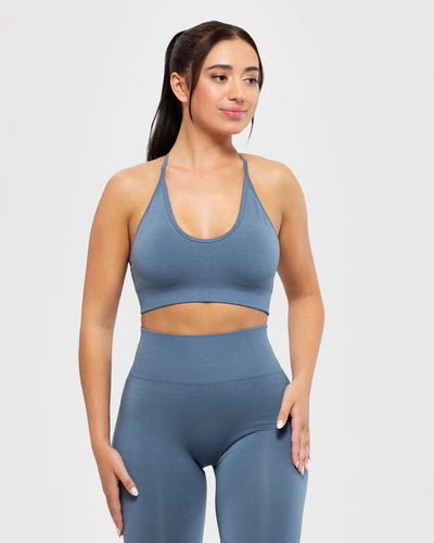 Define Seamless Racer Back Bra - Smoke Blue