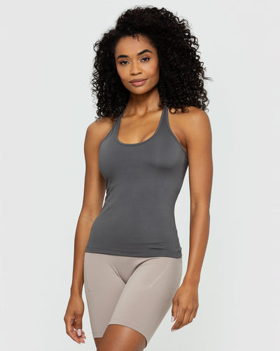 Essential Built-in Bra Tank - Graphite