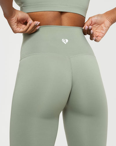 Versatile Olive Lace Up Compression Leggings