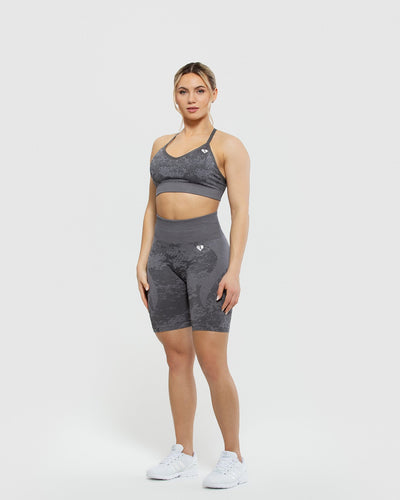 Women's Camo Print Sports Bra And Mesh Legging Set (3 color Options)