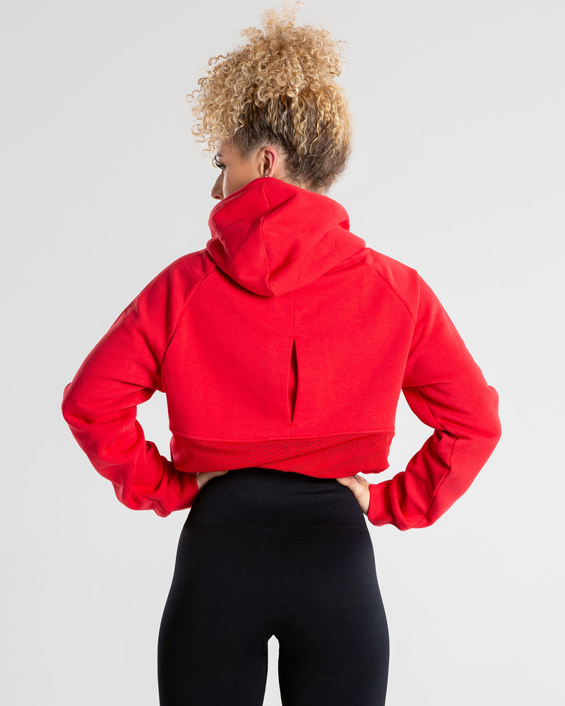 Red nike cropped hoodie outlet