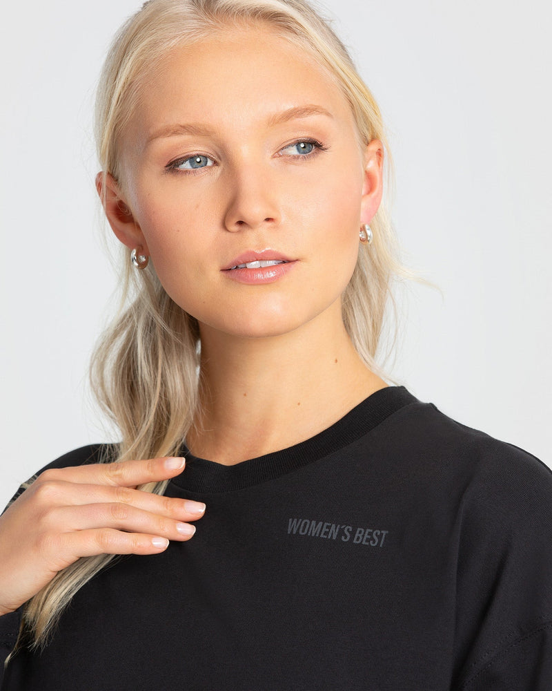 Oversized T-Shirt Black - Long Sleeve | Women's Best