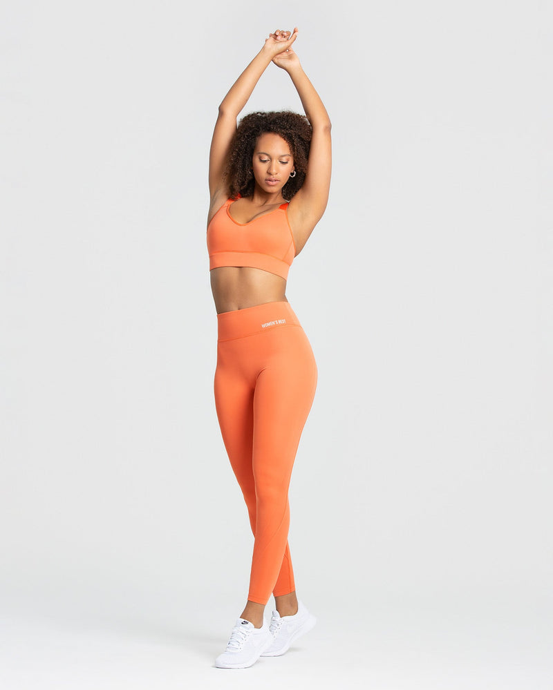Orange Woman High Waisted Mini Leggings 2486219