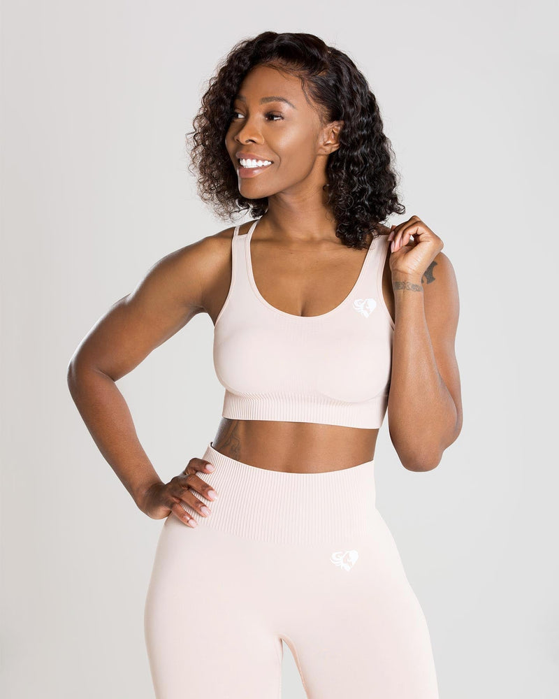 Power Seamless Sports Bra - White