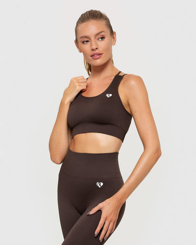 Power Seamless Sports Bra Dark Oak Women s Best