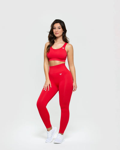 Red sports tops store womens