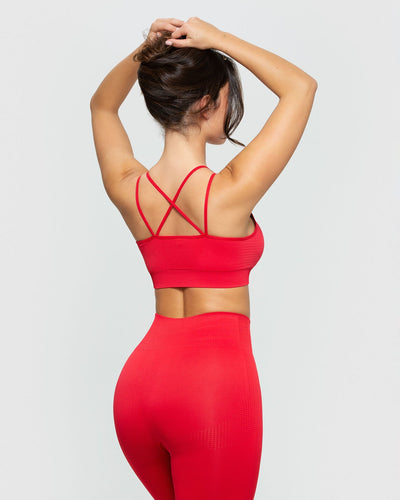 Red sports bra top deals