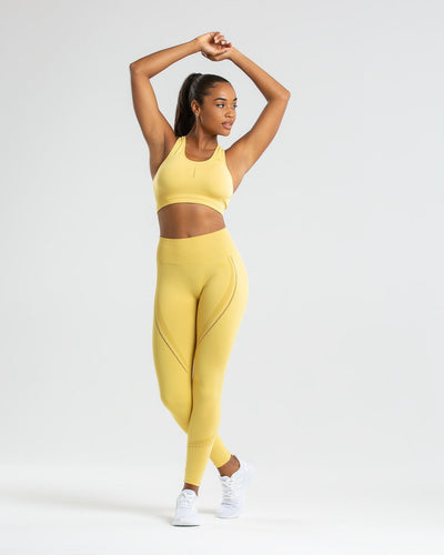 Yellow sports crop top best sale