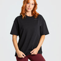 Comfort Oversized Short Sleeve T-Shirt | Black